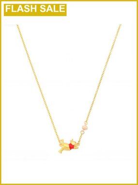 Winnie the Pooh Hunny Pot Pendant Necklace 14k Gold-Plated Brass 16